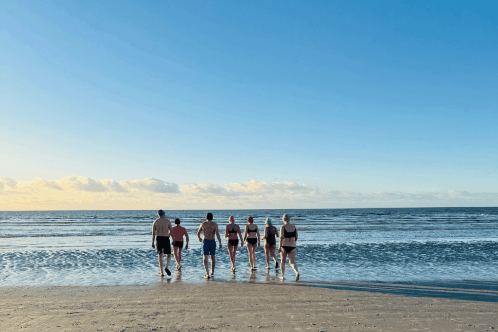 Eisbaden Mut ist trainierbar